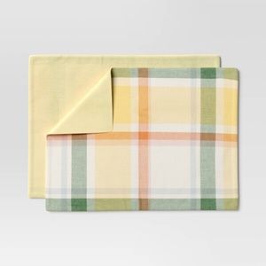 Set of 4 Threshold Spring Plaid Fabric Placemats NWT
